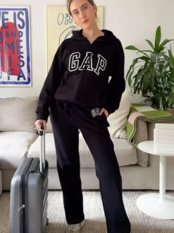 Noir - Jogging Gap droit à logo