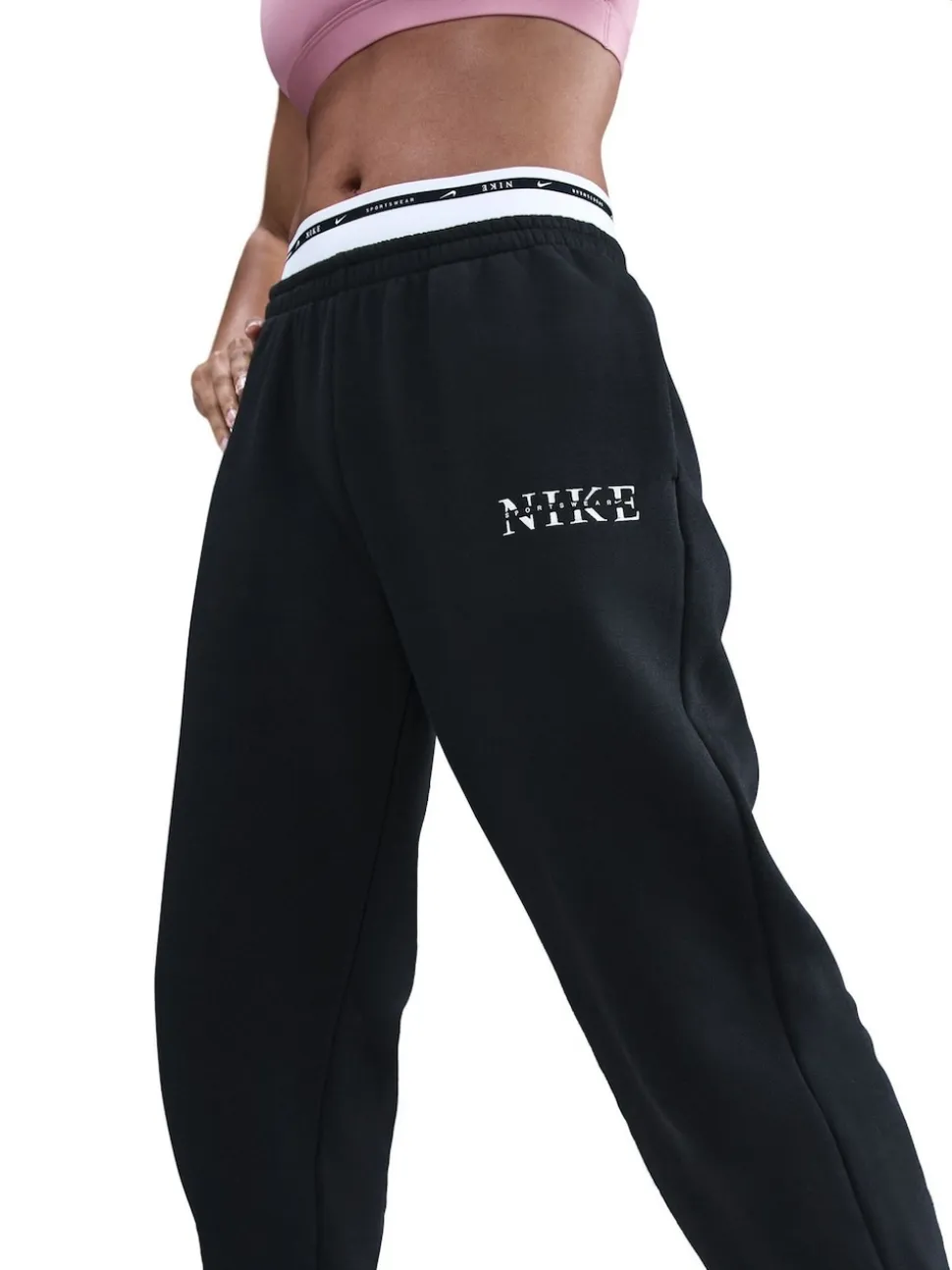 Noir - Jogging Nike oversize en polaire Phoenix taille haute à logo