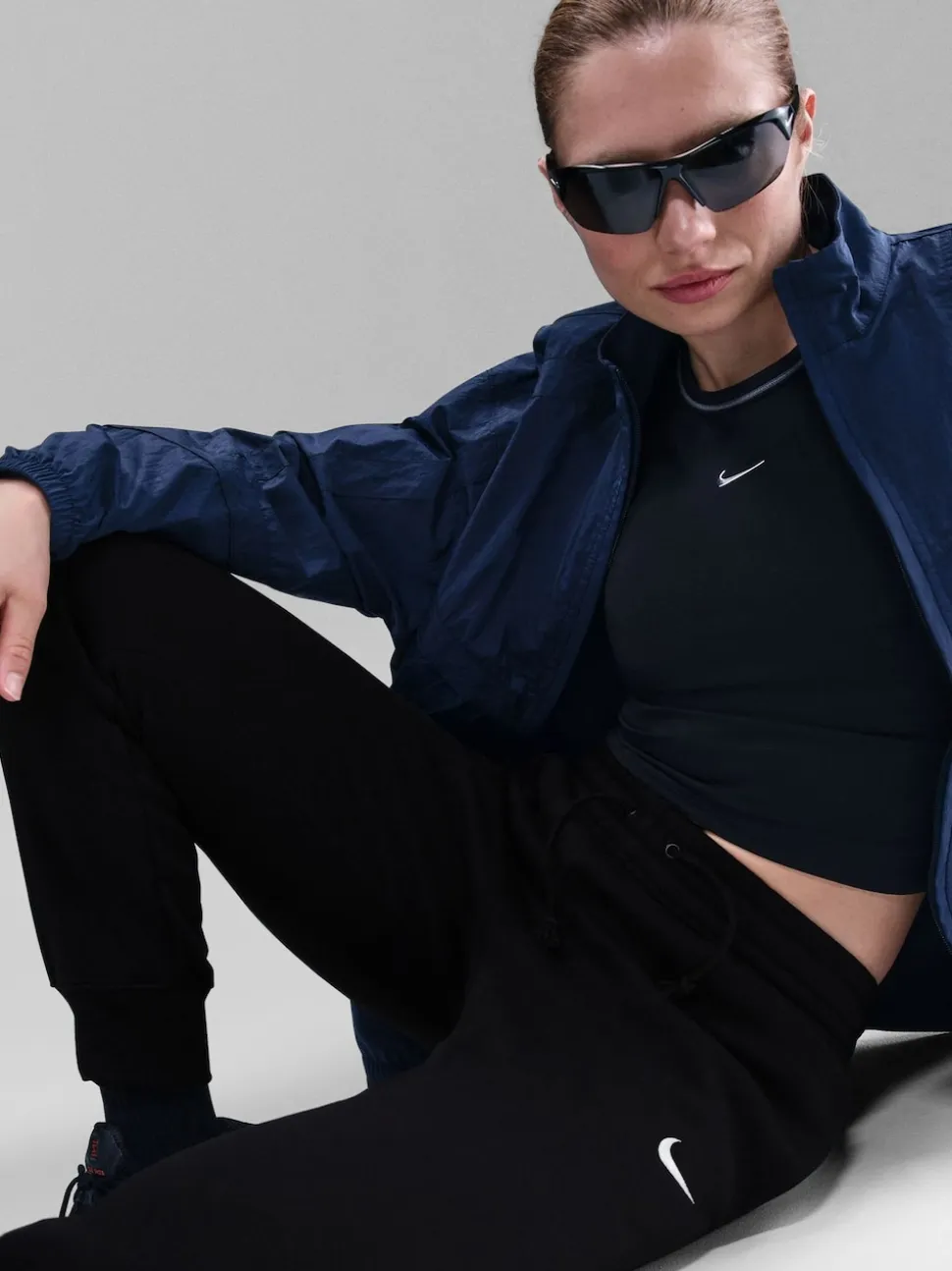 Noir - Jogging Nike Phoenix en polaire taille mi-haute