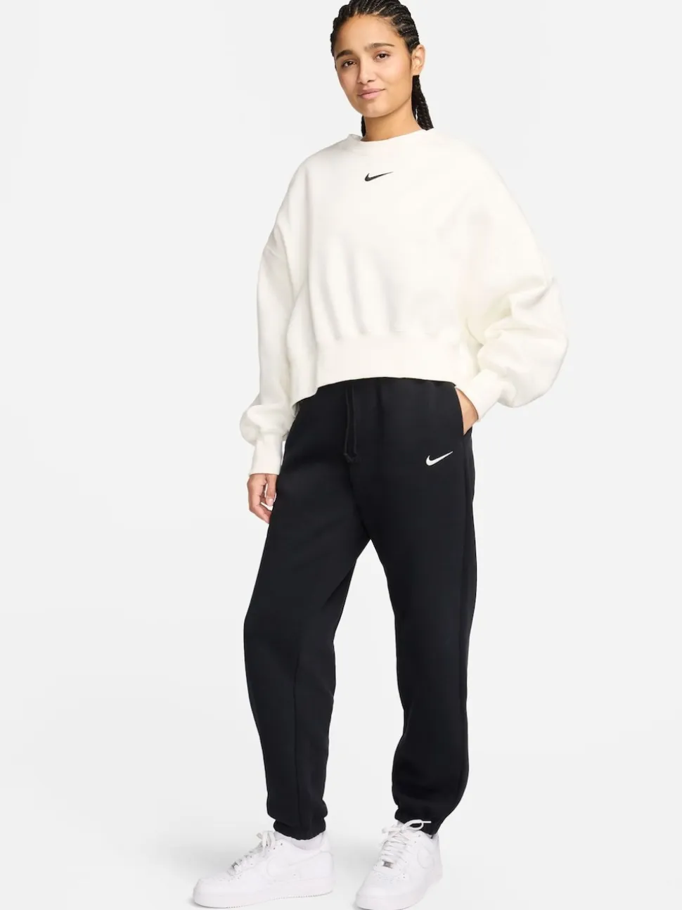 Noir - Jogging oversize en polaire Phoenix taille haute Nike