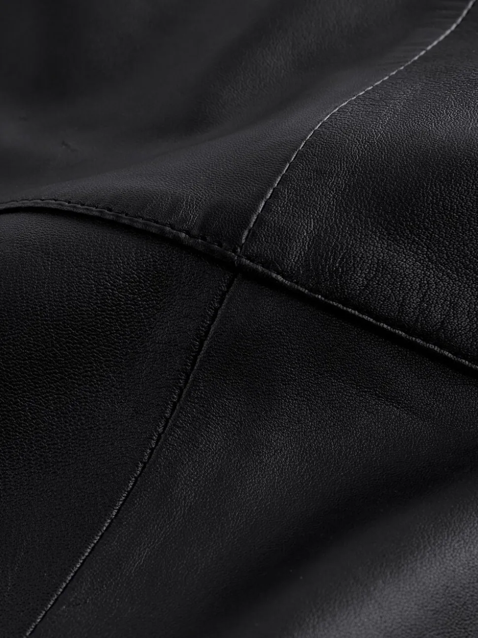 Noir - Jupe crayon N. Premium en cuir véritable