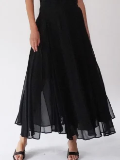 Noir - Jupe longue Olsen Religion Eligion transparente multicouche transparente