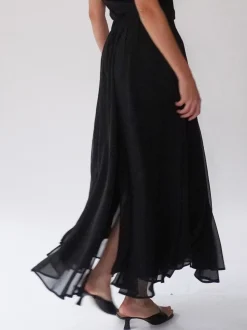 Noir - Jupe longue Olsen Religion Eligion transparente multicouche transparente