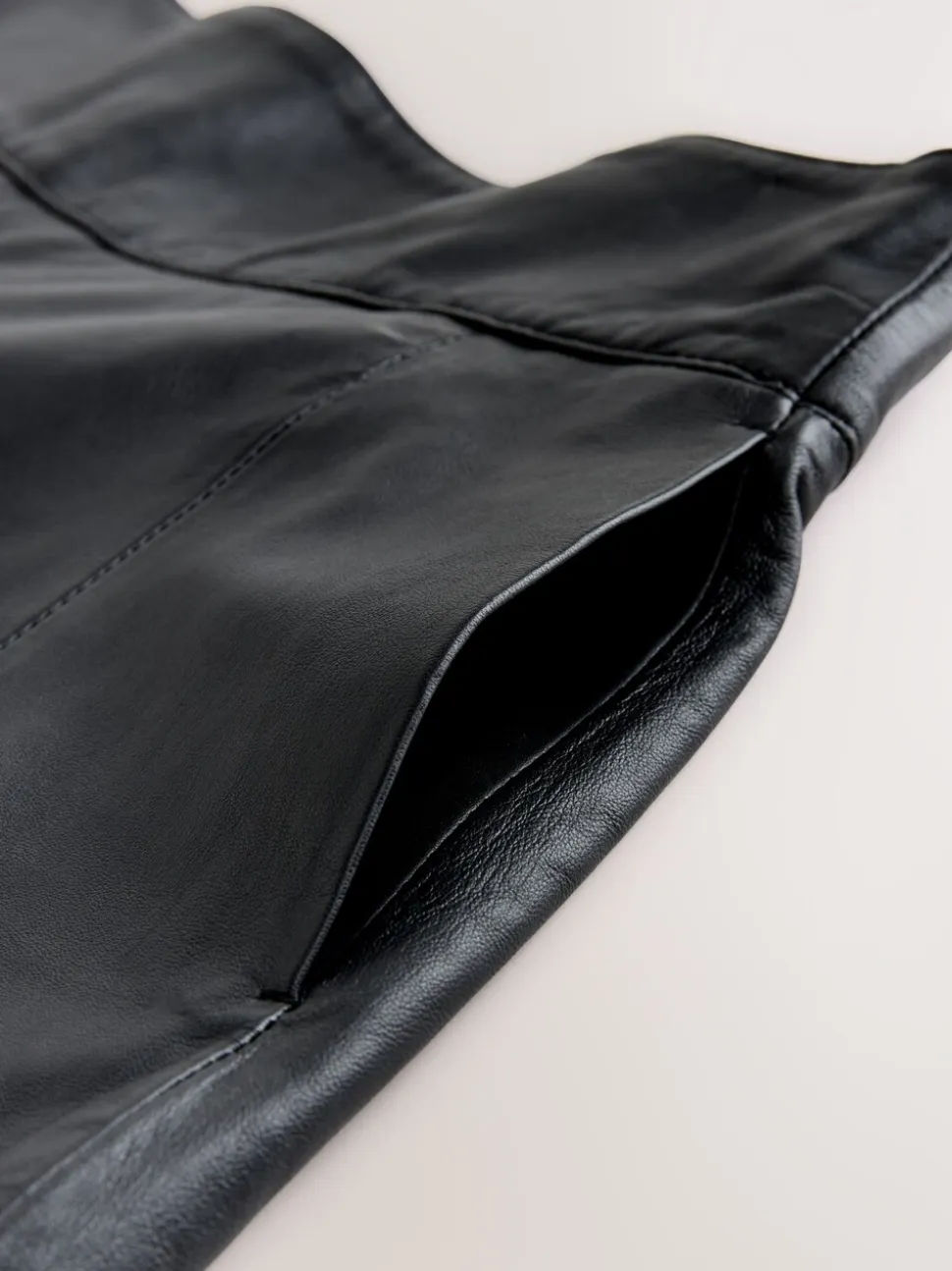 Noir - Jupe N. Premium en cuir véritable