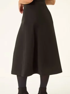Noir - Jupe Roman Petite A-Line en daim