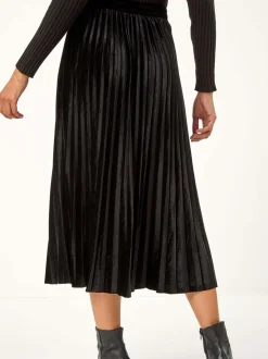 Noir - Jupes Roman Velvet plissées mi-longues