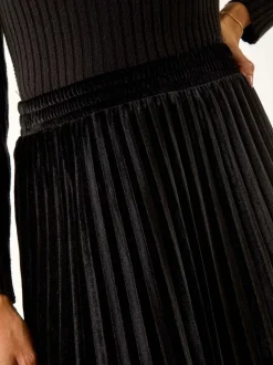 Noir - Jupes Roman Velvet plissées mi-longues