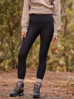 Noir - Legging d’extérieur doublé en polaire à poignée chaude