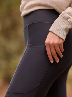Noir - Legging d’extérieur doublé en polaire à poignée chaude