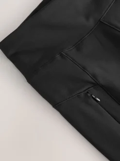 Noir - Legging d’extérieur doublé en polaire à poignée chaude
