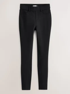 Noir - Legging en denim en jersey confortable à poignée chaude doublé en polaire