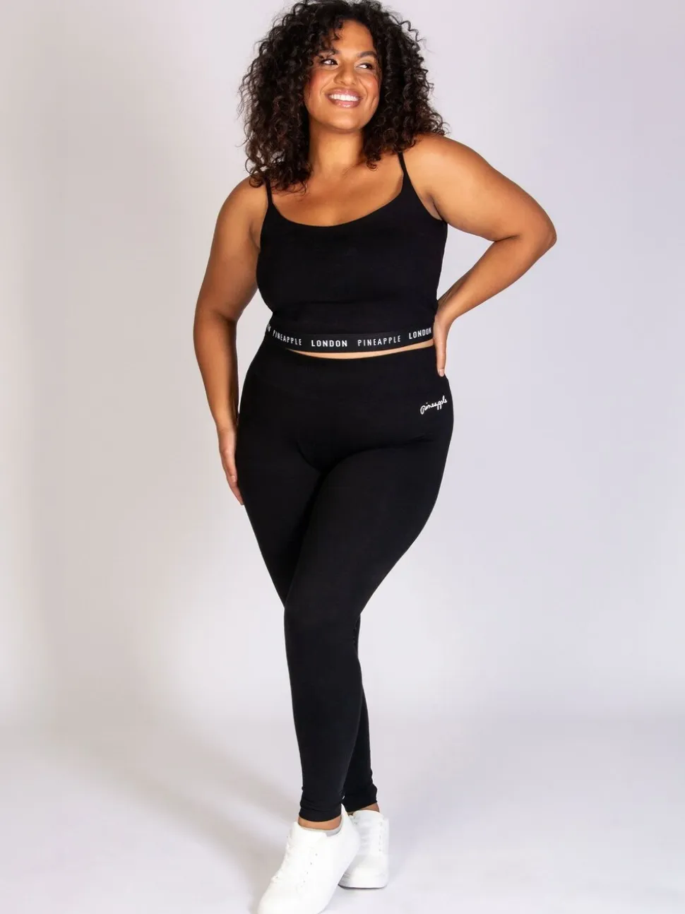 Noir - Leggings à large ceinture Pineapple Womens