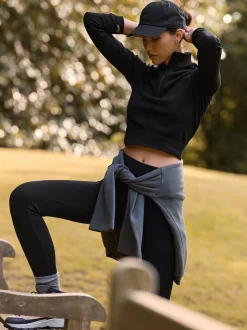 Noir - Leggings côtelés brossés