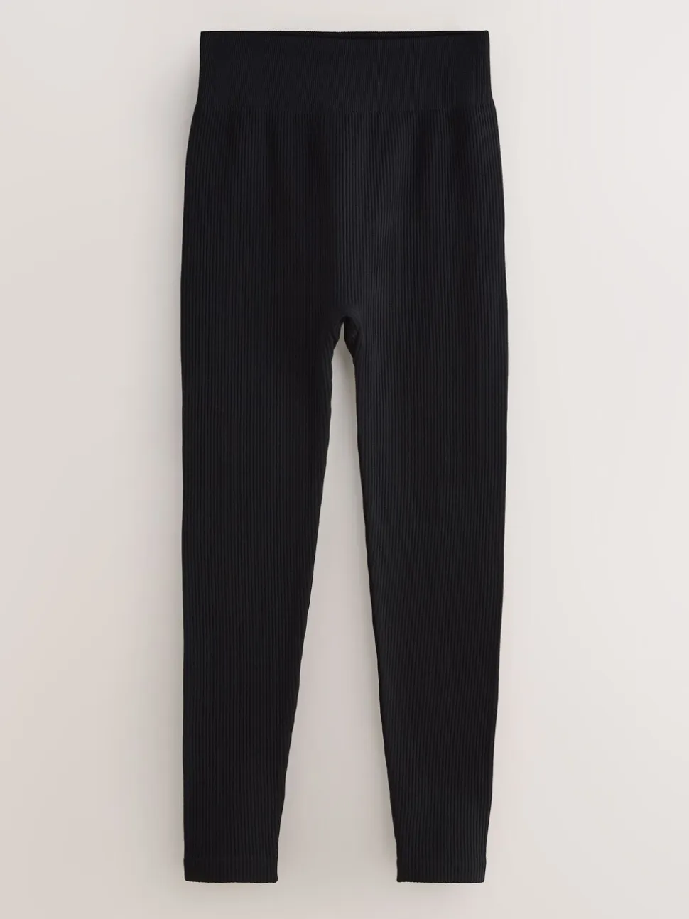 Noir - Leggings côtelés brossés