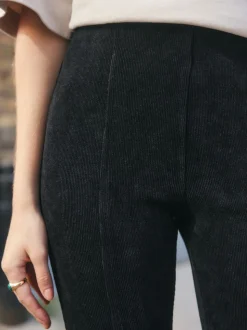 Noir - Leggings en velours côtelé