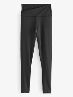 Noir - Leggings enveloppants de yoga actif