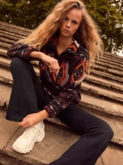 Noir - Leggings Kickflare côtelés