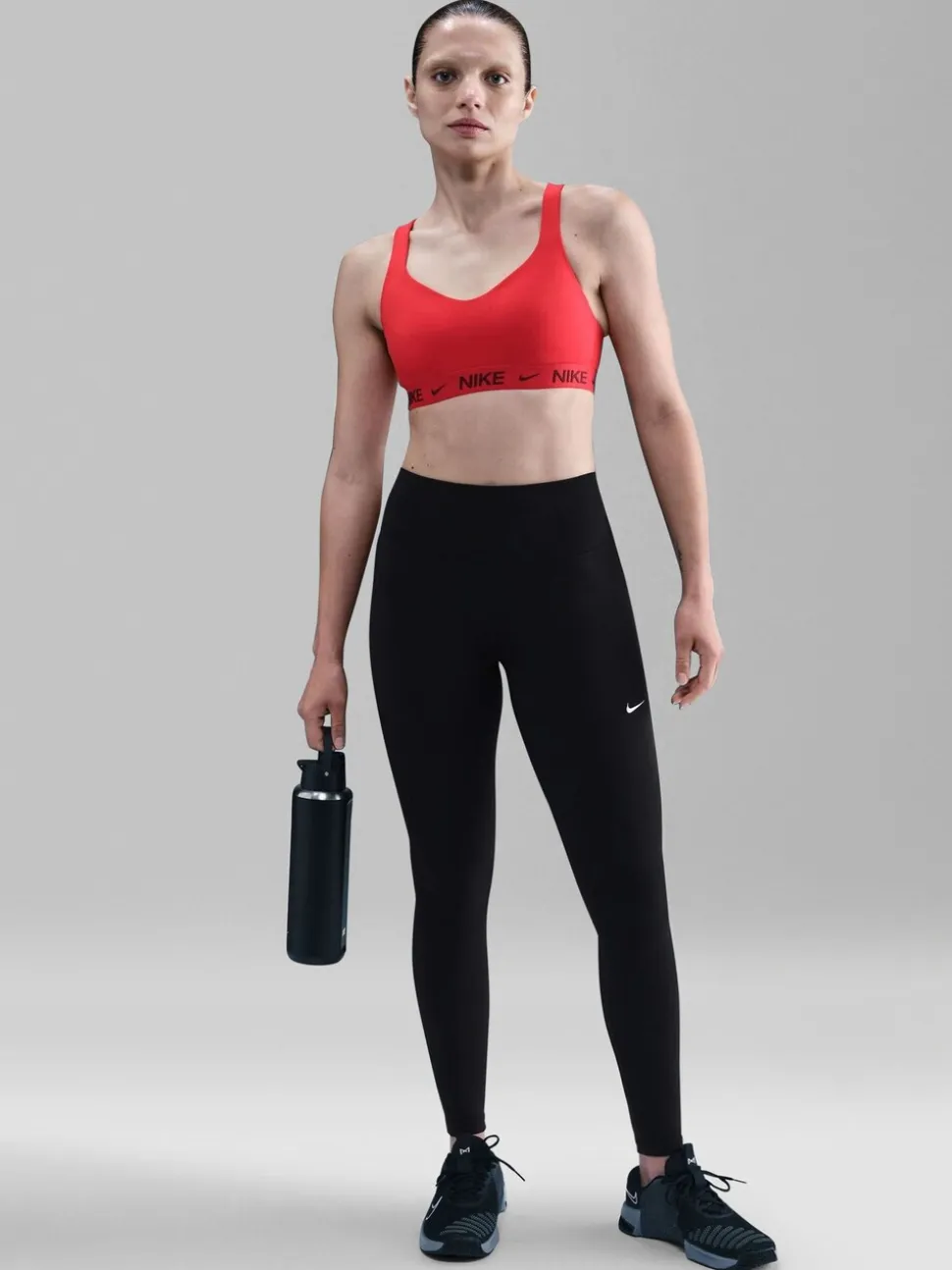 Noir - Leggings Nike One taille haute sans coutures sur le devant