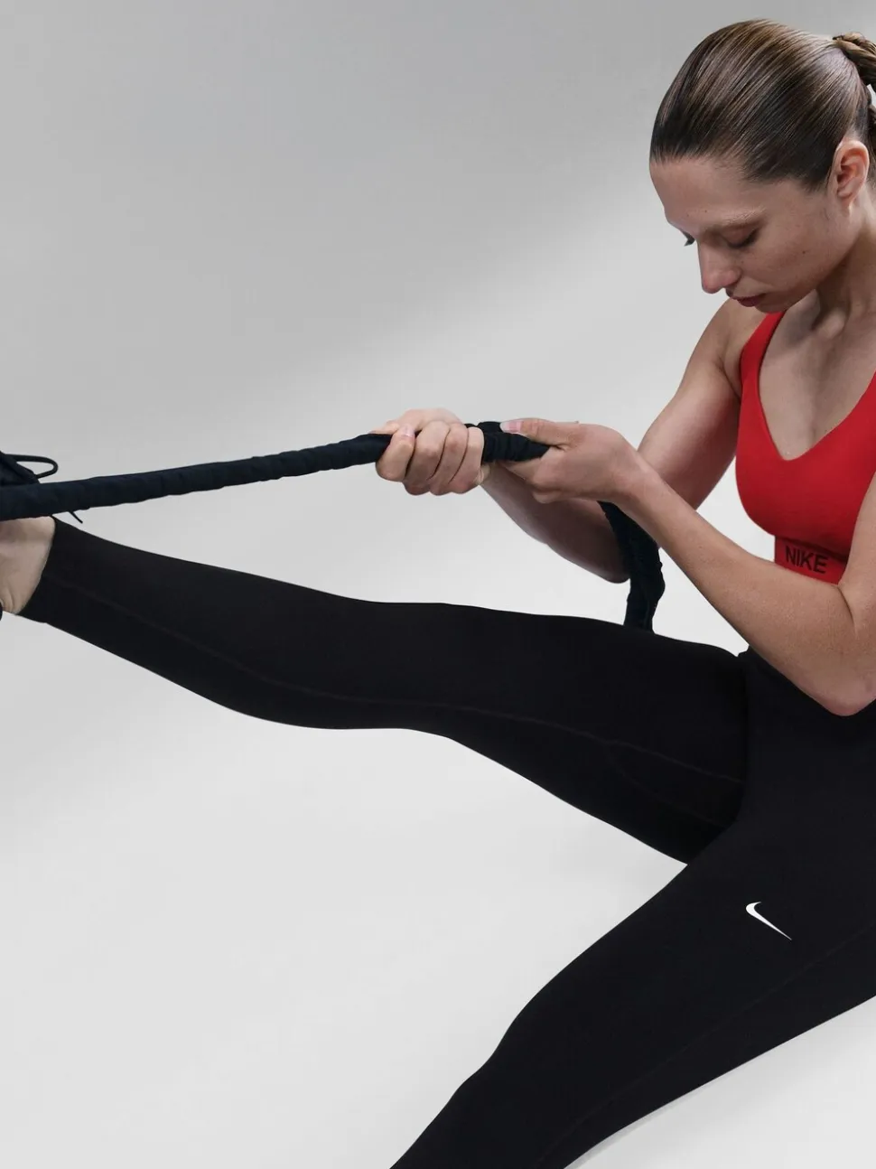 Noir - Leggings Nike One taille haute sans coutures sur le devant