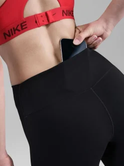 Noir - Leggings Nike One taille haute sans coutures sur le devant
