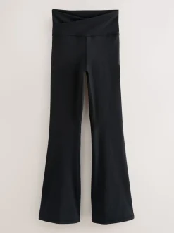 Noir - Leggings évasés Active Balance enveloppants sur le devant