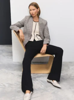 Noir - Leggings évasés en jersey de denim