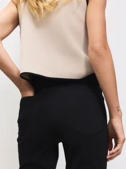 Noir - Leggings évasés en jersey de denim