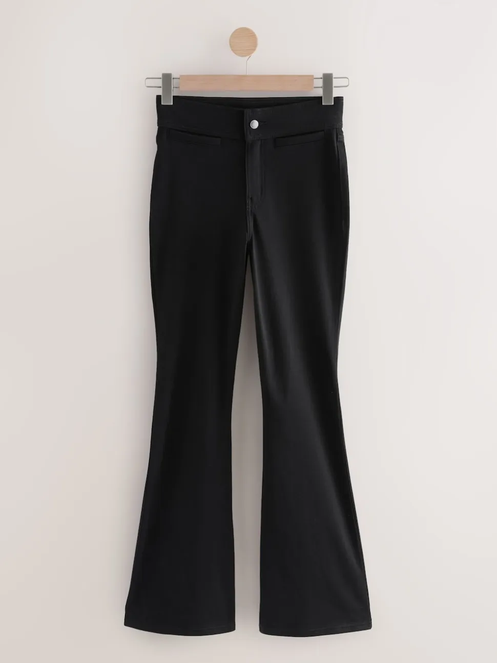 Noir - Leggings évasés en jersey de denim