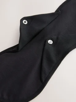Noir - Liners de période d’écoulement léger Slips avec sac de lavage 3 Lot