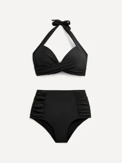 Noir - Linzi Amalfi Moulded Cup Taille haute Bikini Set