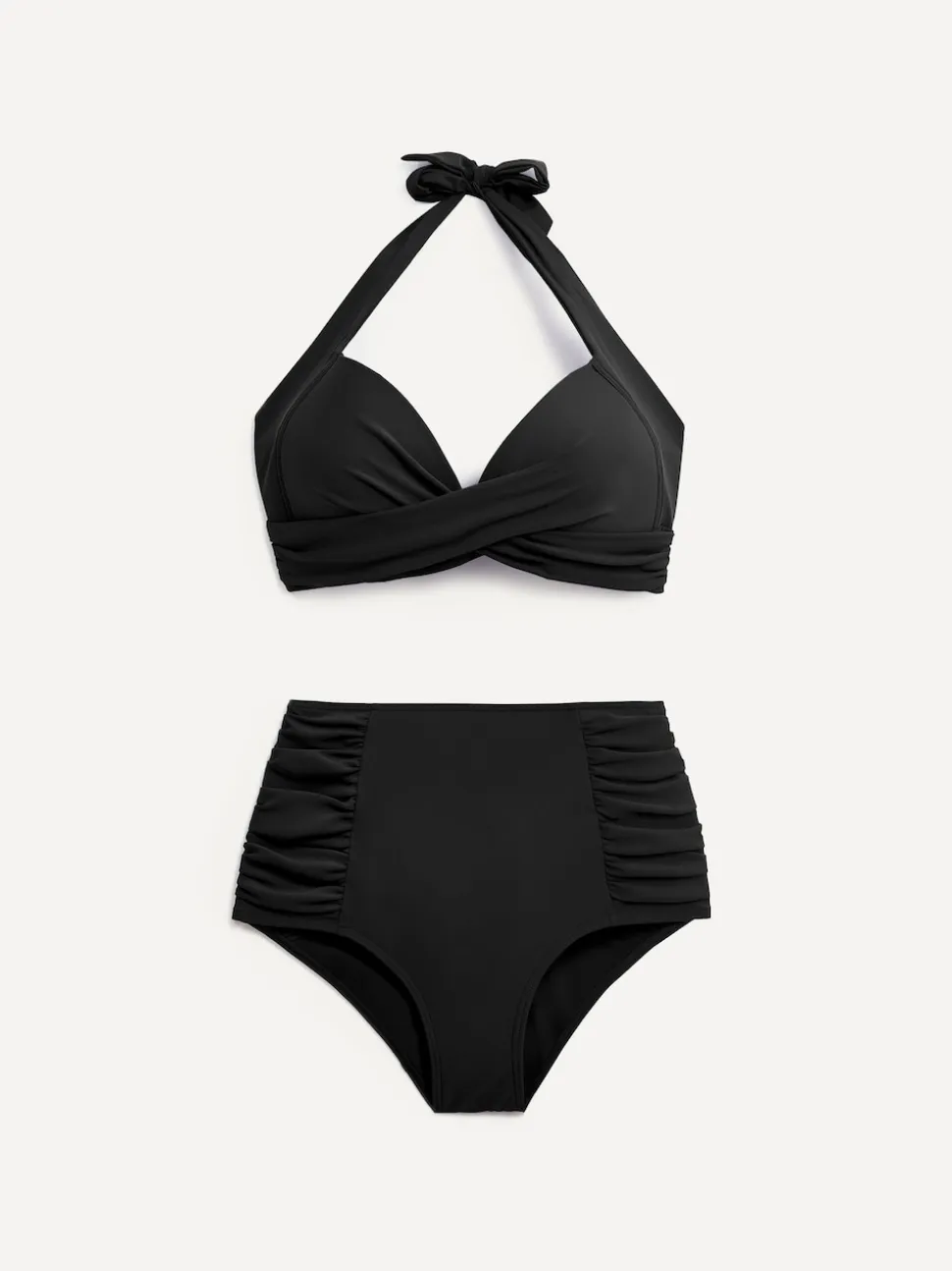 Noir - Linzi Amalfi Moulded Cup Taille haute Bikini Set