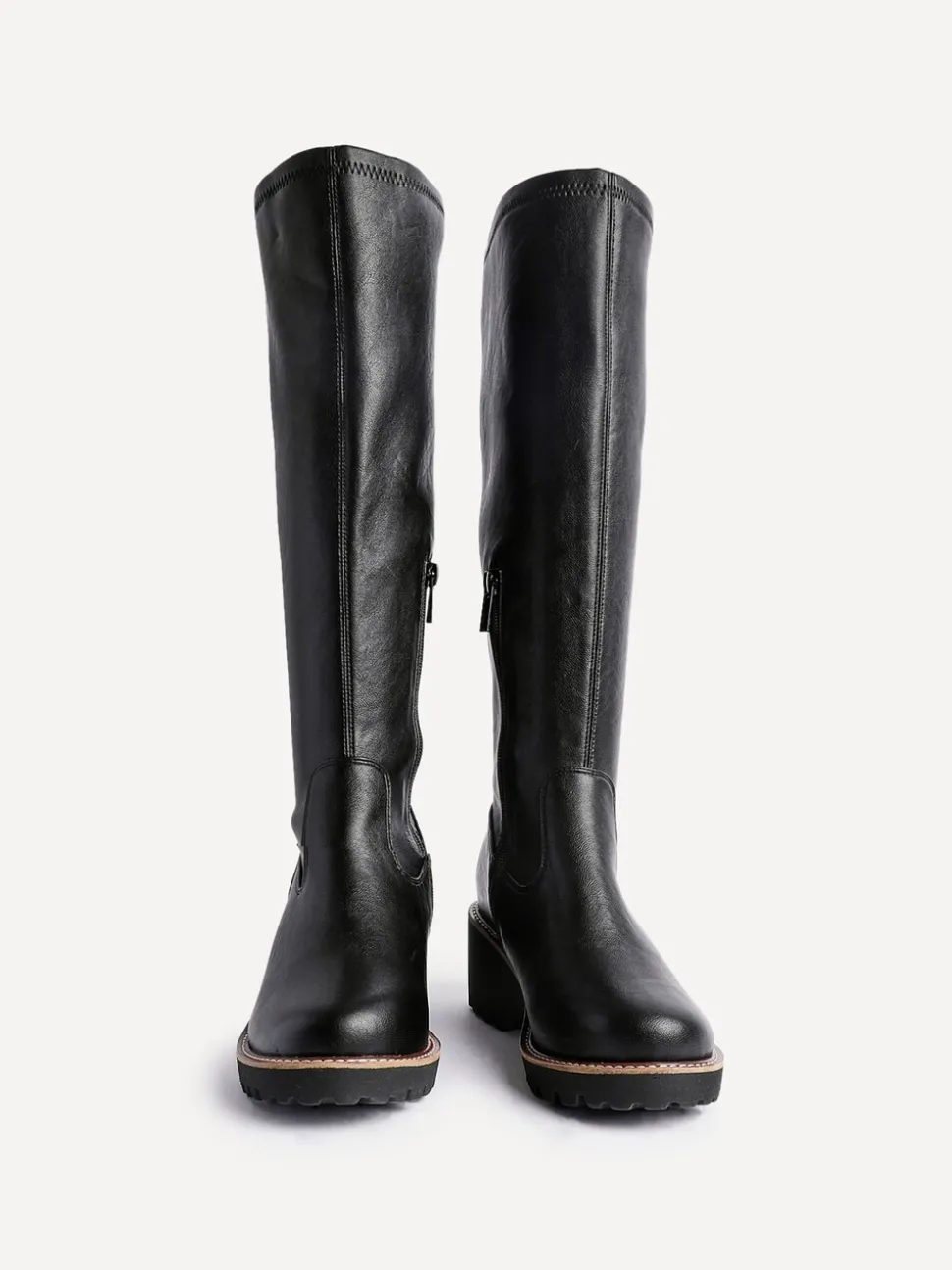 Noir - Linzi Bottes compensées hautes extensibles