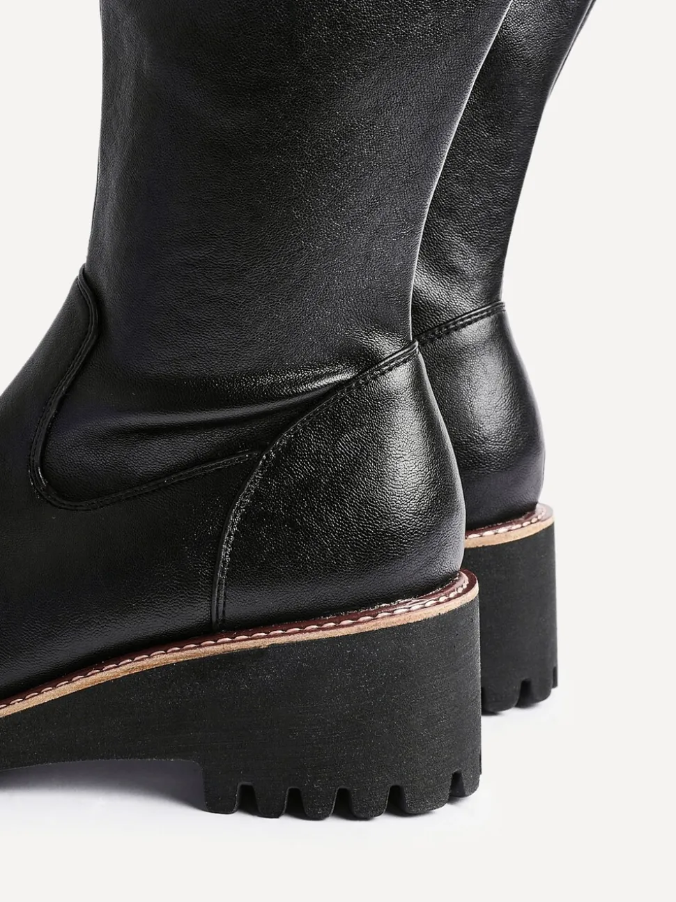 Noir - Linzi Bottes compensées hautes extensibles