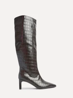 Noir - Linzi Bottes hautes à talon carré Uptown