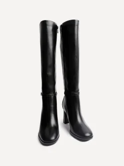 Noir - Linzi Bottes Midtown à talon carré avec boucle