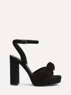 Noir - Linzi Chaussures à talons plateformes Ruba avec sangle avant nouée