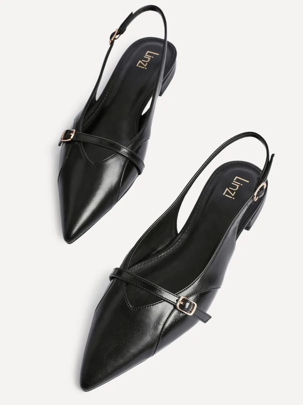 Noir - Linzi Chaussures de ballet à bout pointu Prague avec boucle