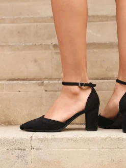 Noir - Linzi Davina Coupe large Closed Back Court Block Chaussures