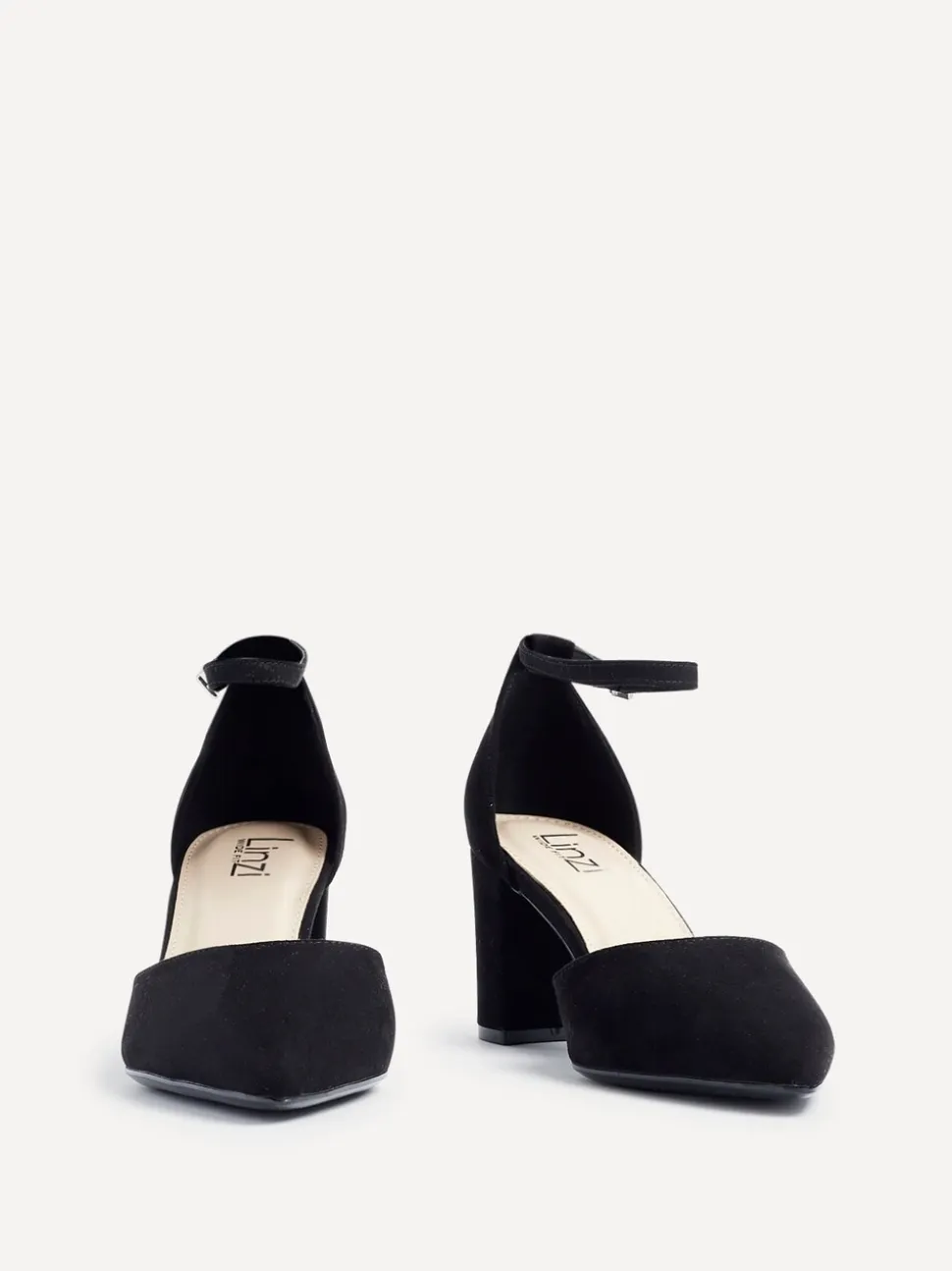 Noir - Linzi Davina Coupe large Closed Back Court Block Chaussures