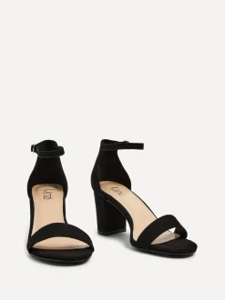 Noir - Linzi Legacy Wide Fit à peine là des sandales à talons blocs arrière fermés