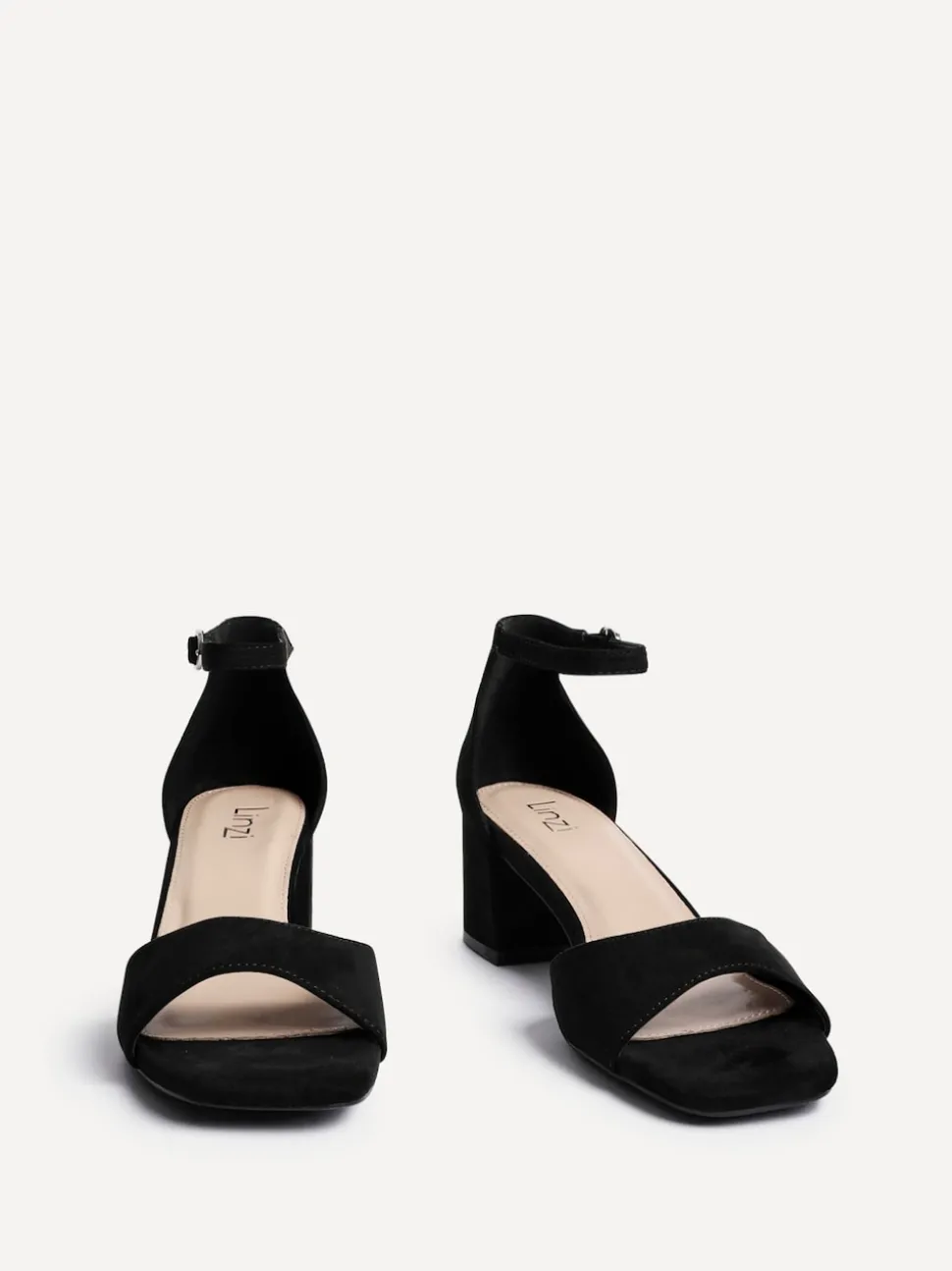 Noir - Linzi Maddie Closed Back Open Toe Heeled Sandales