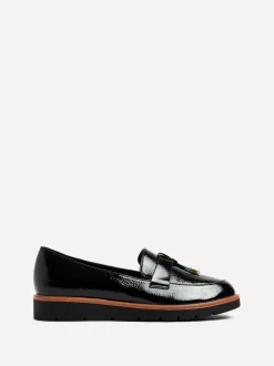Noir - Linzi Nancy Patent Loafers With Tassel Detail