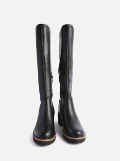 Noir - Linzi résistantes aux bottes compensées hautes stretch