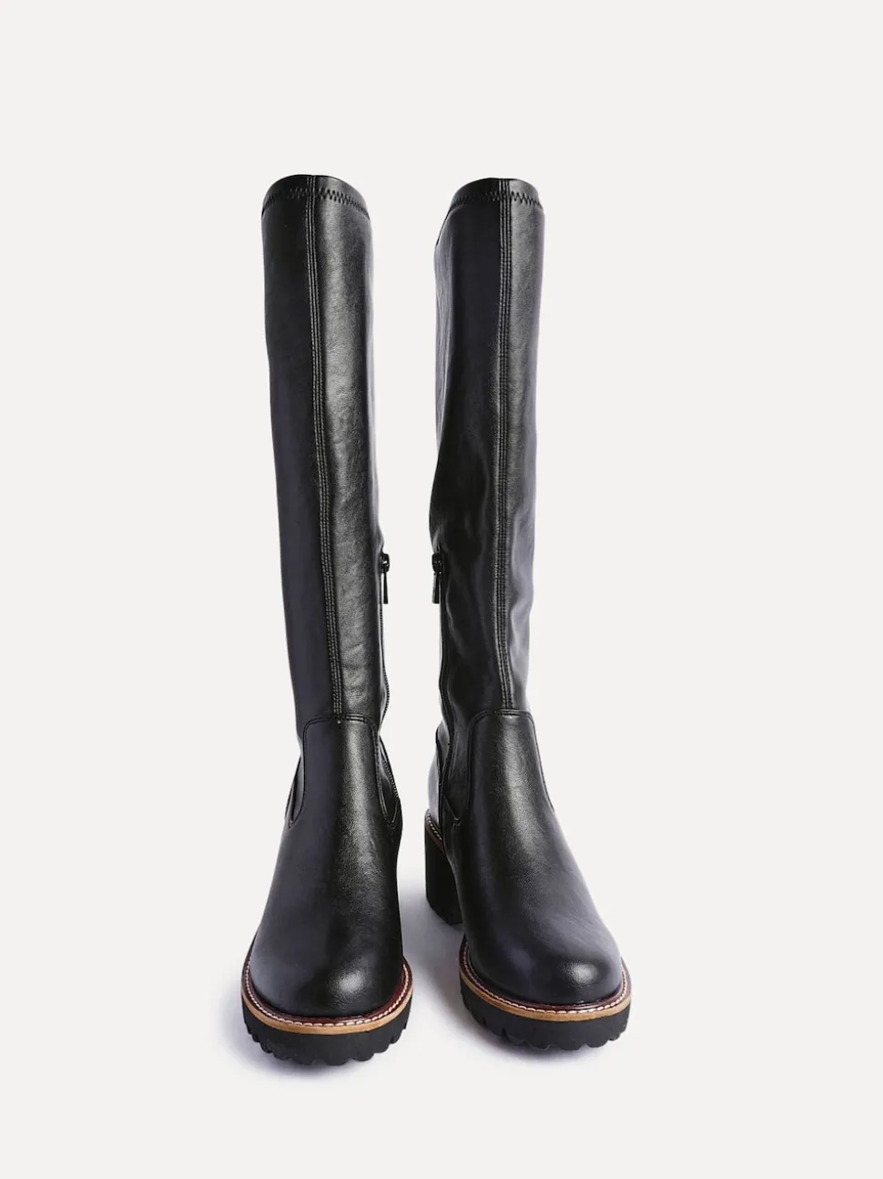 Noir - Linzi résistantes aux bottes compensées hautes stretch