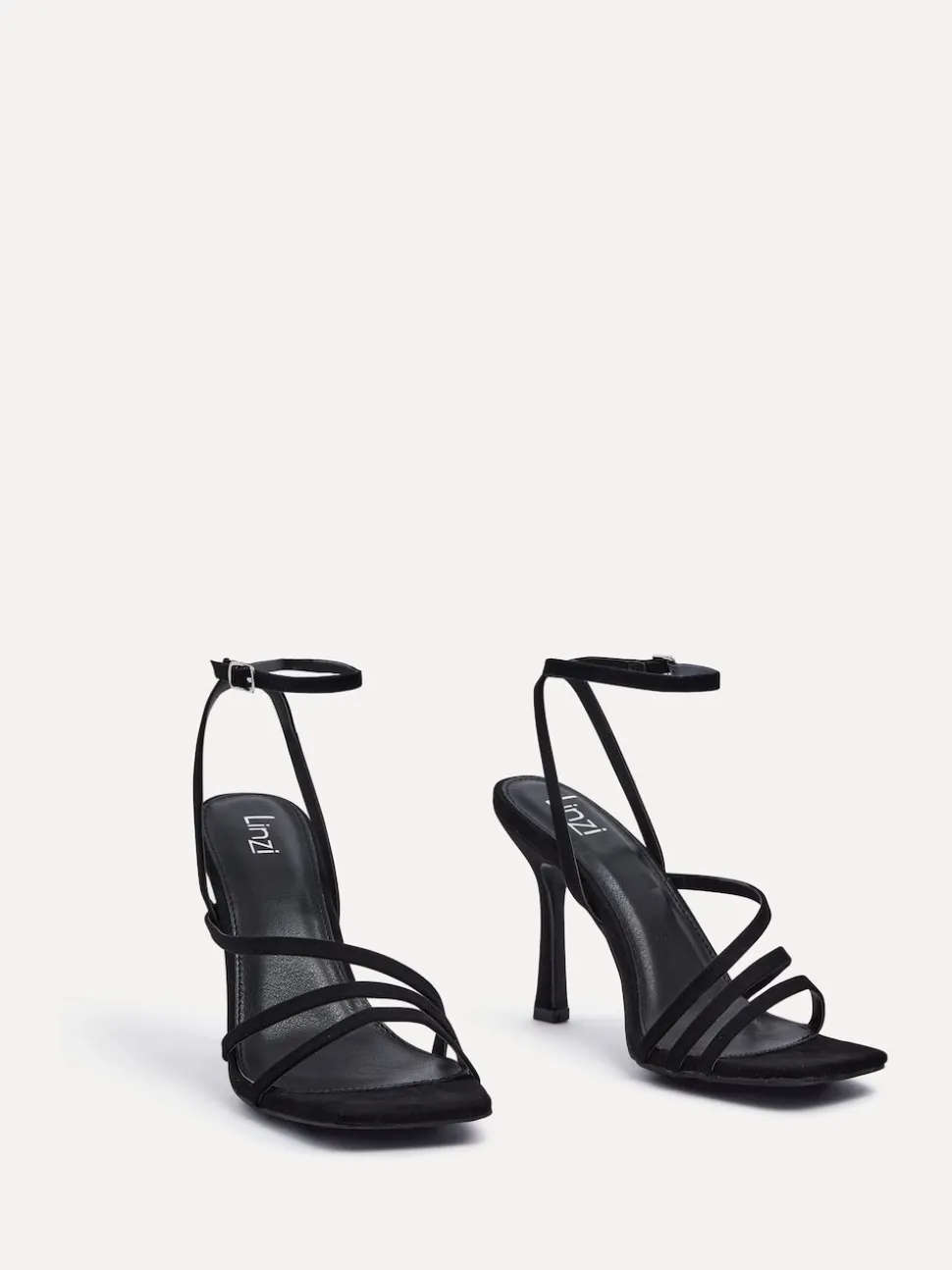 Noir - Linzi Sandales à talons à lanières Scarlett avec sangle de cheville