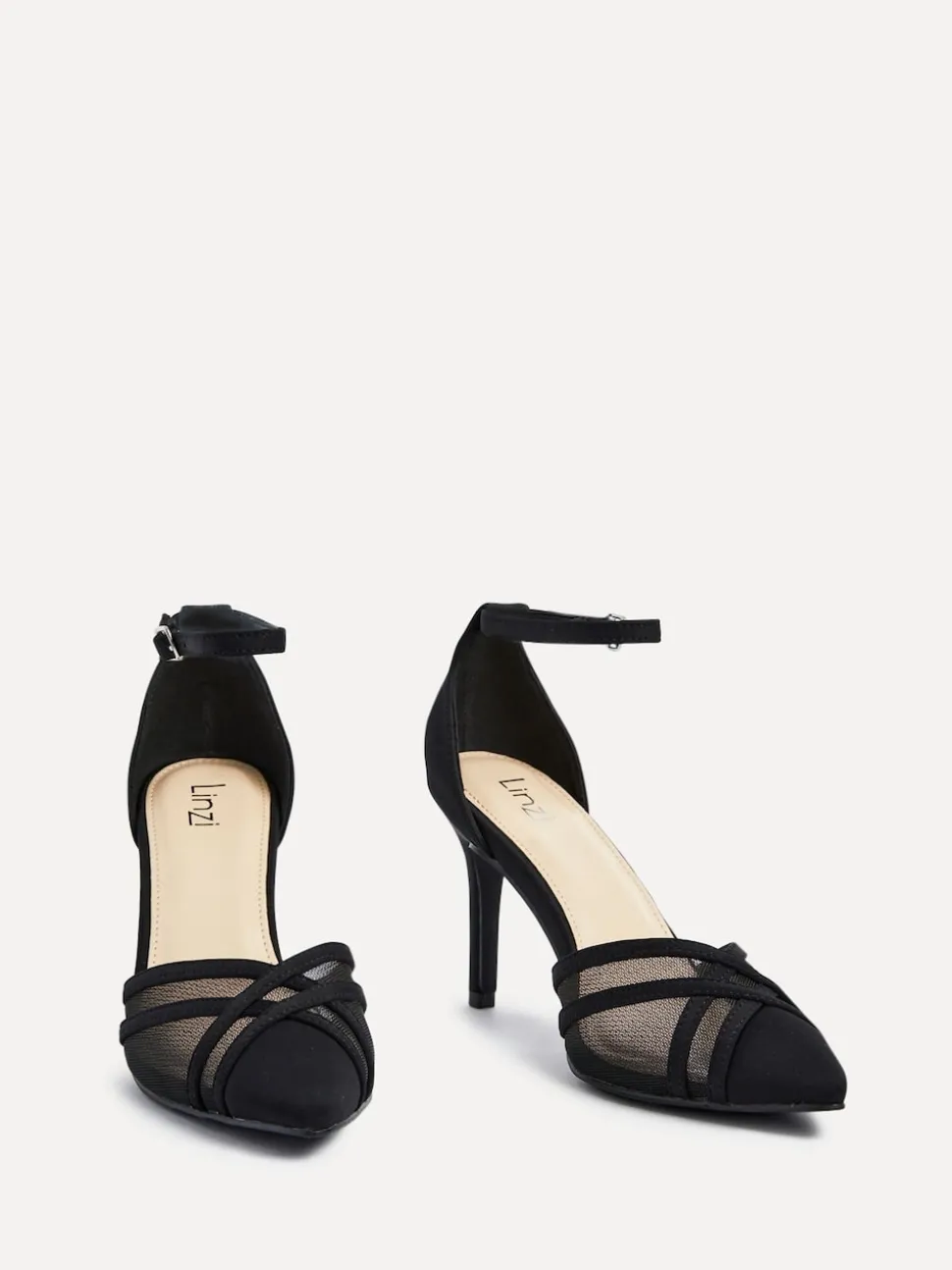 Noir - Linzi Siobhan Mesh Closed Back Escarpins et talons