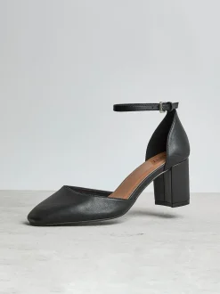 Noir - Linzi Sydney talons de cour à bout carré
