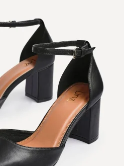Noir - Linzi Sydney talons de cour à bout carré