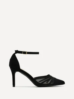 Noir - Linzi talons aiguilles Serri Court avec détail en maille avant
