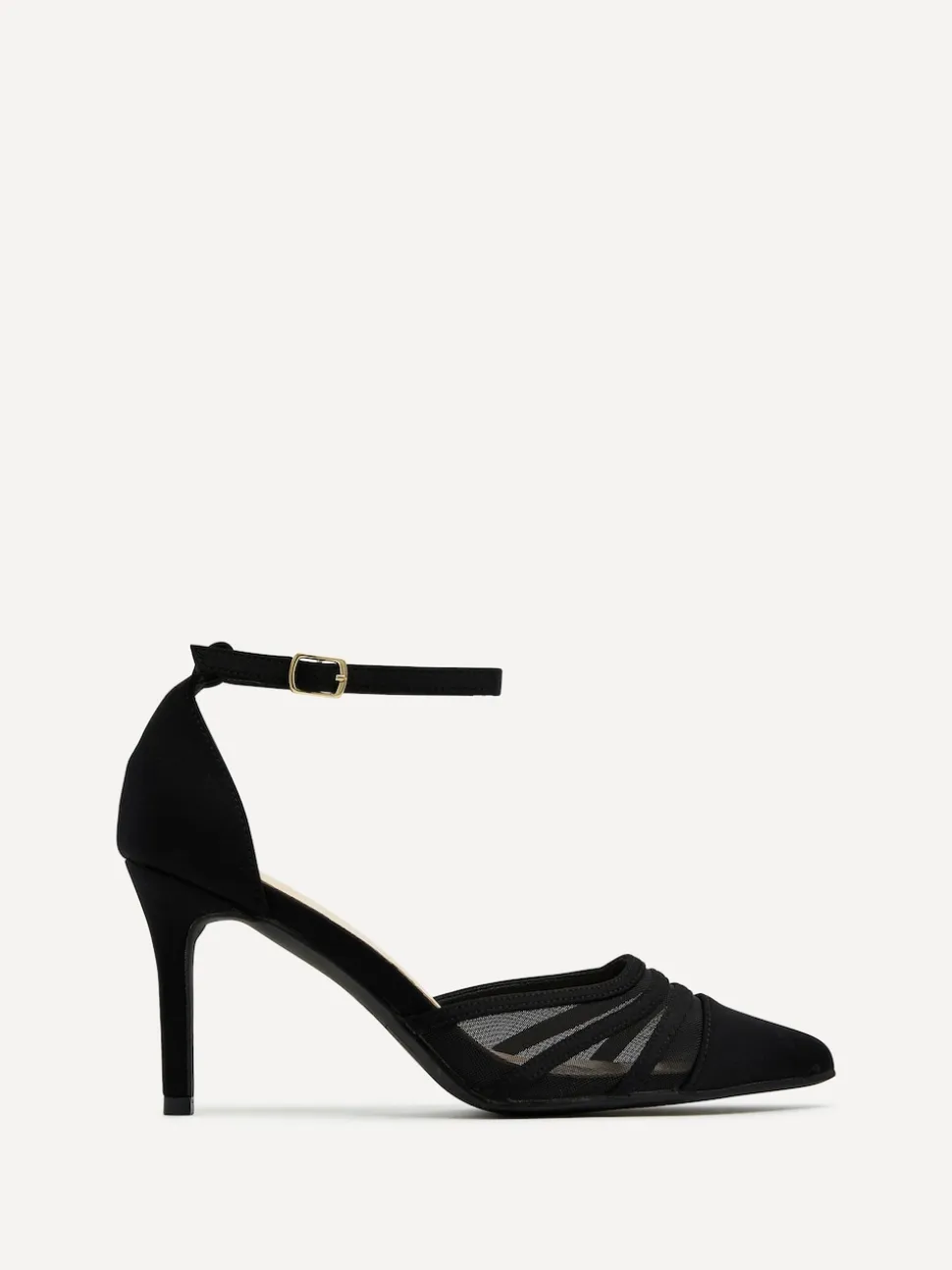Noir - Linzi talons aiguilles Serri Court avec détail en maille avant